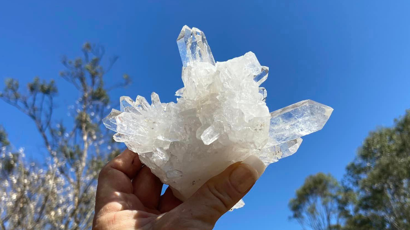 Lemurian Seed Cluster with Rainbows and Record Keepers AAA+ Grade