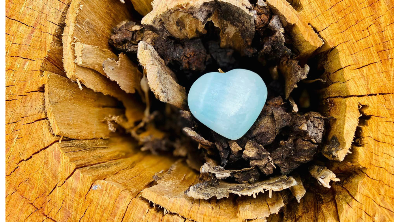 Blue Aragonite Heart