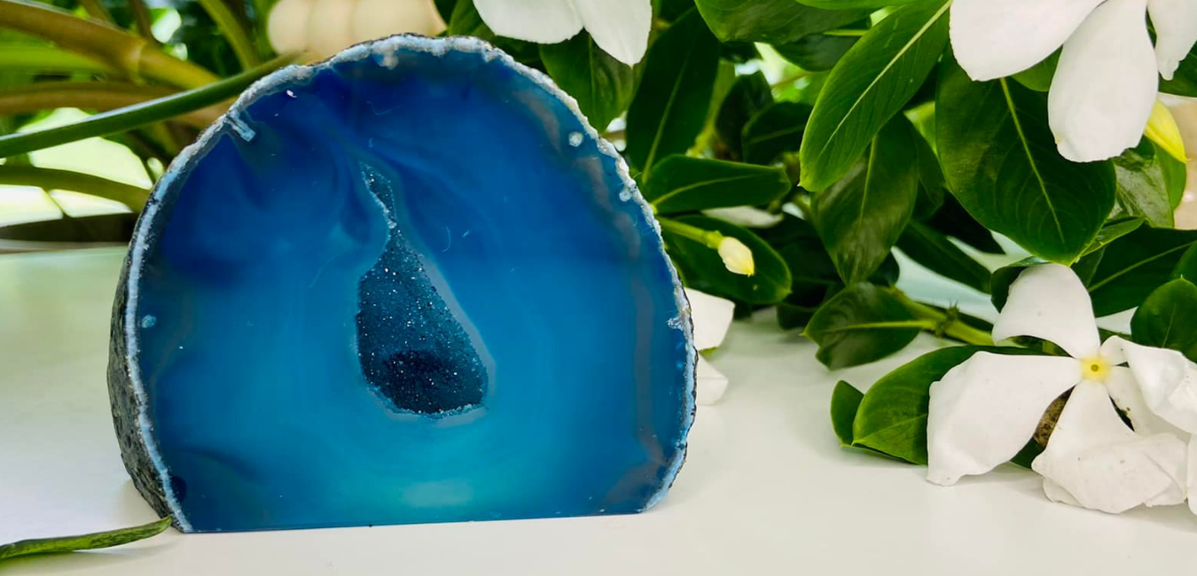 Agate Cave with Druzy Blue