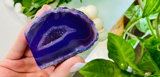 Agate Cave with Druzy Purple