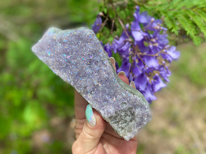 Pearl Amethyst Angel Aura Quartz Cluster Standing