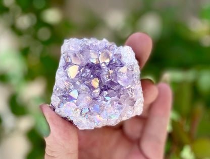 Pearl Amethyst Angel Aura Quartz Cluster Standing