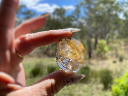 Golden Healer Herkimer Diamond with Key Hole Keeper | Phantasmagoric Rainbows -Vibrational Attunement | 36g