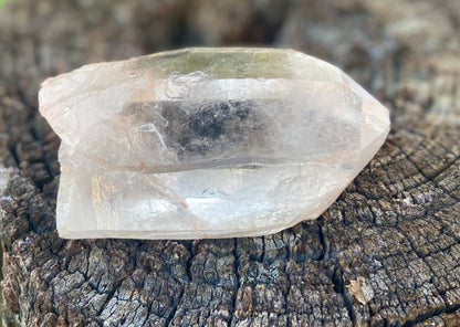 Natural Self Healed Tangerine Quartz with Lemurian Striations and Lightening Strike Collectors Crystal