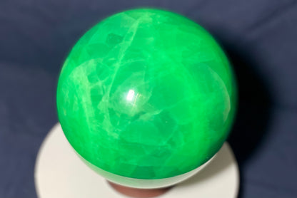 Gigantic Phosphorescent Fluorite Sphere | 6.9kg AAA Collector Crystal | Xianghuapu Mine, Hunan, China | Manifestation