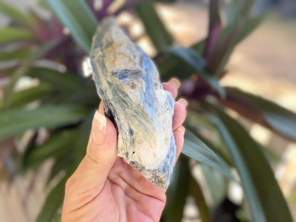 Blue Kyanite Blade Cluster with Black Tourmaline Mica and Quartz