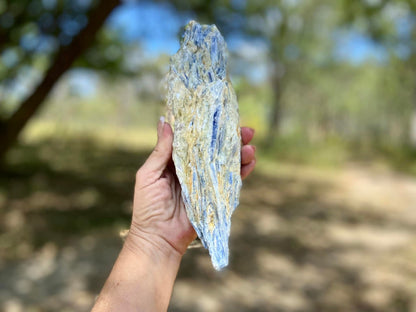 Blue Kyanite Blade Cluster with Quartz and Mica