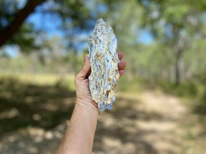 Blue Kyanite Blade Cluster with Quartz and Mica
