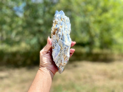 Blue Kyanite Blade Cluster with Quartz and Mica