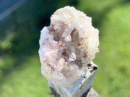 Sacred Rose Pink Lithium Lemurian Seed Colombian Quartz Cluster