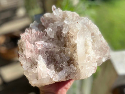 Sacred Rose Pink Lithium Lemurian Seed Colombian Quartz Cluster