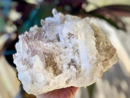Sacred Rose Pink Lithium Lemurian Seed Colombian Quartz Cluster