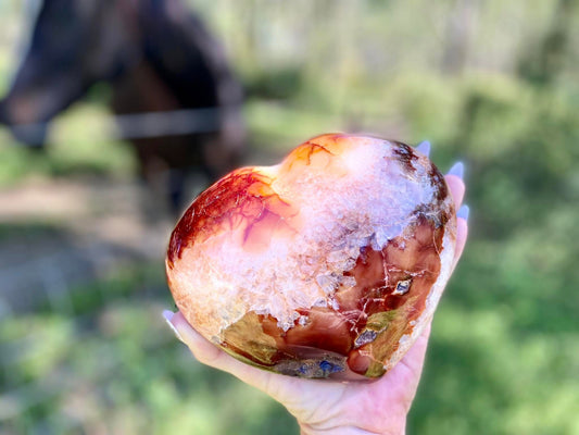 Carnelian Heart Altar Stone 'Vitality and Energy"