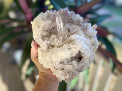 Sacred Rose Pink Lithium Lemurian Seed Colombian Quartz Cluster