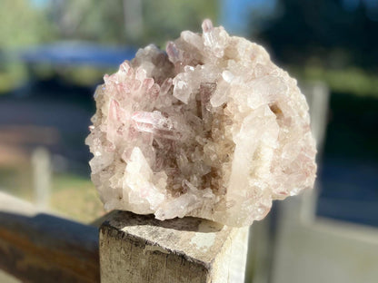 Sacred Rose Pink Lithium Lemurian Seed Colombian Quartz Cluster