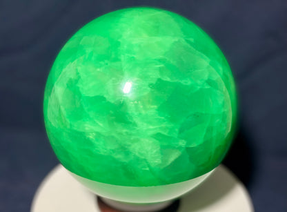Gigantic Phosphorescent Fluorite Sphere | 6.9kg AAA Collector Crystal | Xianghuapu Mine, Hunan, China | Manifestation