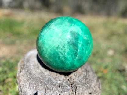 Gigantic Phosphorescent Fluorite Sphere | 6.9kg AAA Collector Crystal | Xianghuapu Mine, Hunan, China | Manifestation