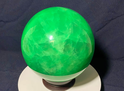 Gigantic Phosphorescent Fluorite Sphere | 6.9kg AAA Collector Crystal | Xianghuapu Mine, Hunan, China | Manifestation