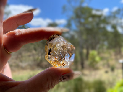 Golden Healer Herkimer Diamond with Key Hole Keeper | Phantasmagoric Rainbows -Vibrational Attunement | 36g