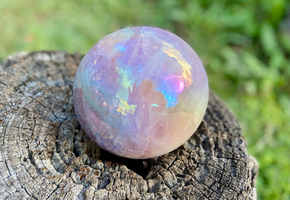 Angel Aura Rose Quartz Sphere: Heart & Higher Wisdom Stone (1.703kg, 33cm Circumference)