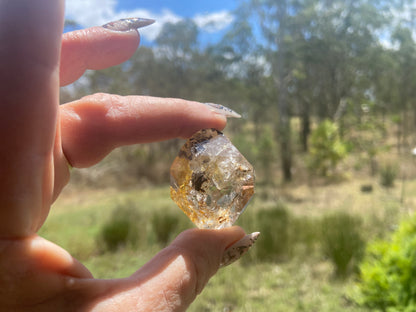 Golden Healer Herkimer Diamond with Key Hole Keeper | Phantasmagoric Rainbows -Vibrational Attunement | 36g