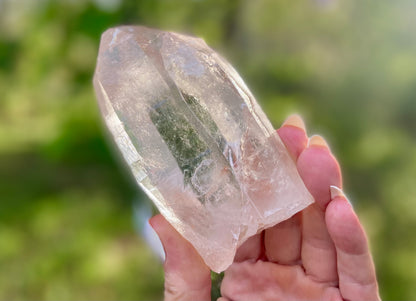 Natural Self Healed Tangerine Quartz with Lemurian Striations and Lightening Strike Collectors Crystal