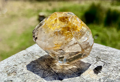 Golden Healer Herkimer Diamond with Key Hole Keeper | Phantasmagoric Rainbows -Vibrational Attunement | 36g