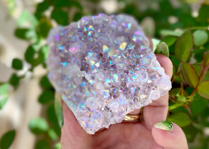 Pearl Amethyst Angel Aura Quartz Cluster Standing