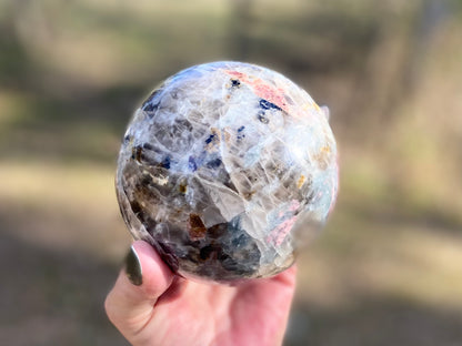 Unicorn Sphere with Lepidolite & Pink Tourmaline Madagascar 1417 g