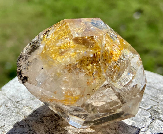 Golden Healer Herkimer Diamond with Key Hole Keeper | Phantasmagoric Rainbows -Vibrational Attunement | 36g