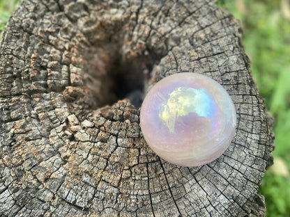 Angel Aura Rose Quartz Sphere: Heart & Higher Wisdom Crystal (310g, 19cm Circumference)