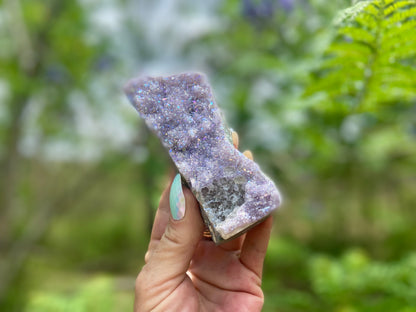 Pearl Amethyst Angel Aura Quartz Cluster Standing