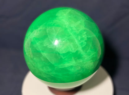 Gigantic Phosphorescent Fluorite Sphere | 6.9kg AAA Collector Crystal | Xianghuapu Mine, Hunan, China | Manifestation