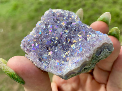 Pearl Amethyst Angel Aura Quartz Cluster Standing