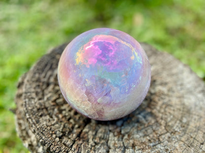 Angel Aura Rose Quartz Sphere: Heart & Higher Wisdom Stone (1.703kg, 33cm Circumference)