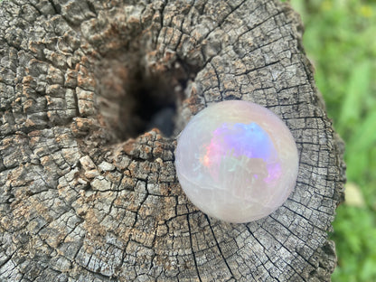 Angel Aura Rose Quartz Sphere: Heart & Higher Wisdom Crystal (310g, 19cm Circumference)
