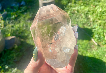 Smokey Citrine Pleiadian Starbray | Lemurian Seed Quartz Point | Smoky Citrine | Manifestation & Inner Child Crystal | Brazil – 358g