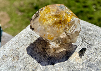Golden Healer Herkimer Diamond with Key Hole Keeper | Phantasmagoric Rainbows -Vibrational Attunement | 36g