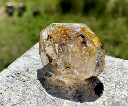 Golden Healer Herkimer Diamond with Key Hole Keeper | Phantasmagoric Rainbows -Vibrational Attunement | 36g