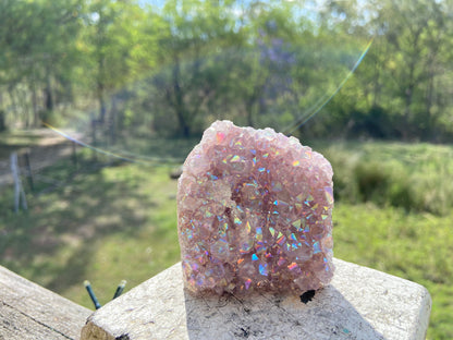 Pearl Amethyst Angel Aura Quartz Cluster Standing