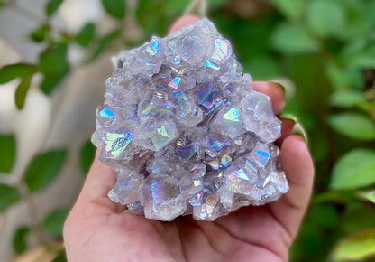 Pearl Amethyst Angel Aura Quartz Cluster Standing