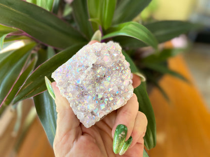 Pearl Amethyst Angel Aura Quartz Cluster Standing