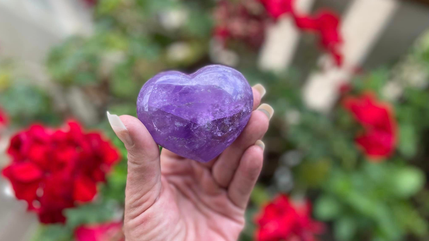 Amethyst Puffy Heart