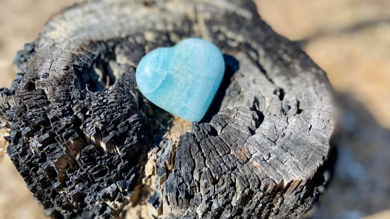 Blue Aragonite Heart