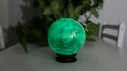 Gigantic Phosphorescent Fluorite Sphere | 6.9kg AAA Collector Crystal | Xianghuapu Mine, Hunan, China | Manifestation