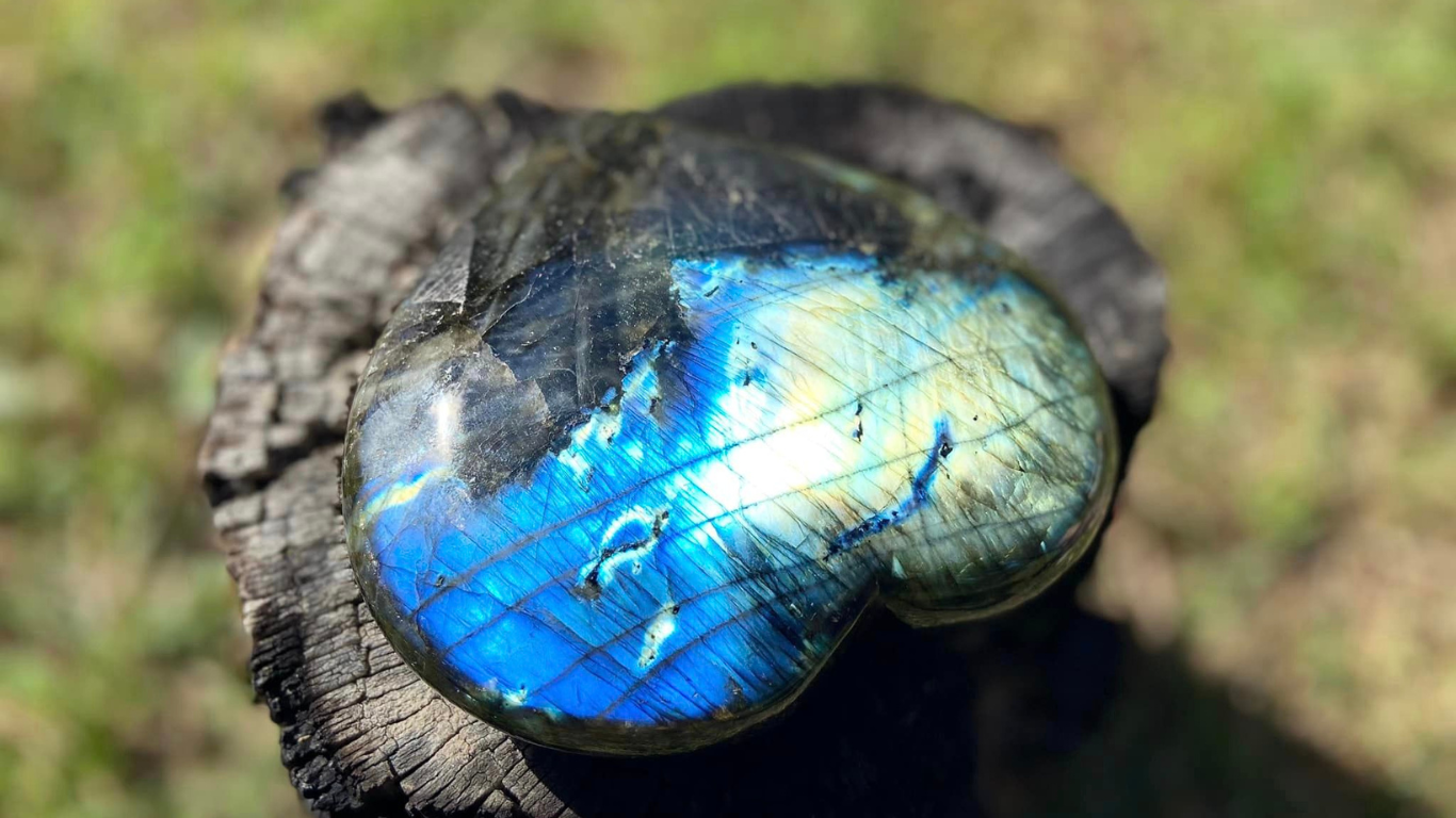 Labradorite Heart