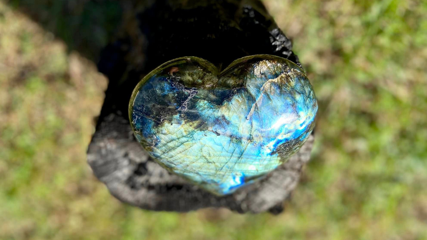 Labradorite Heart