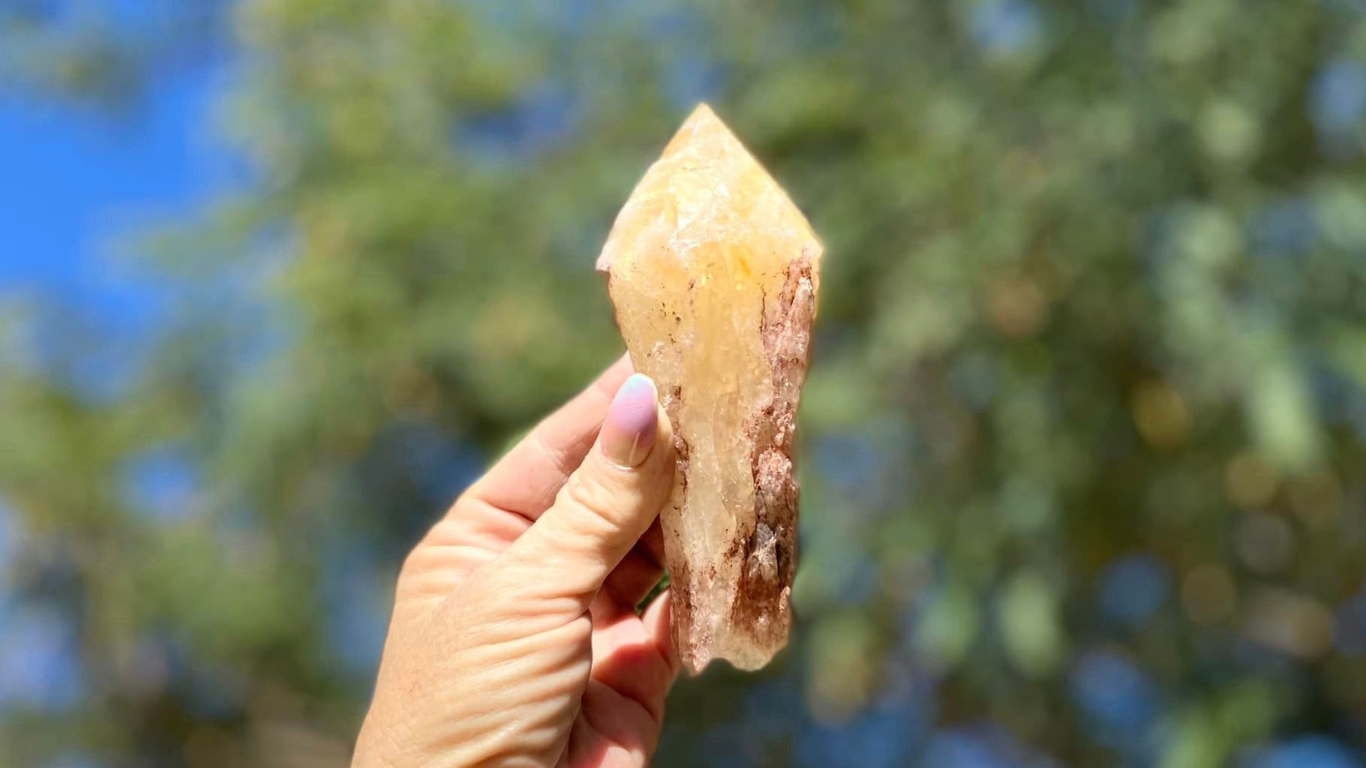 Dragon Tooth Citrine Quartz Natural Point