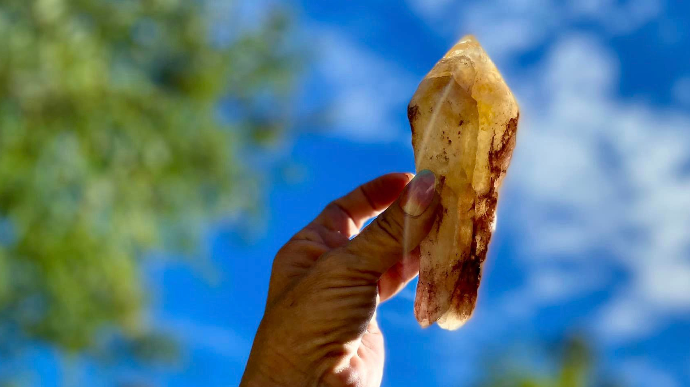 Dragon Tooth Citrine Quartz Natural Point