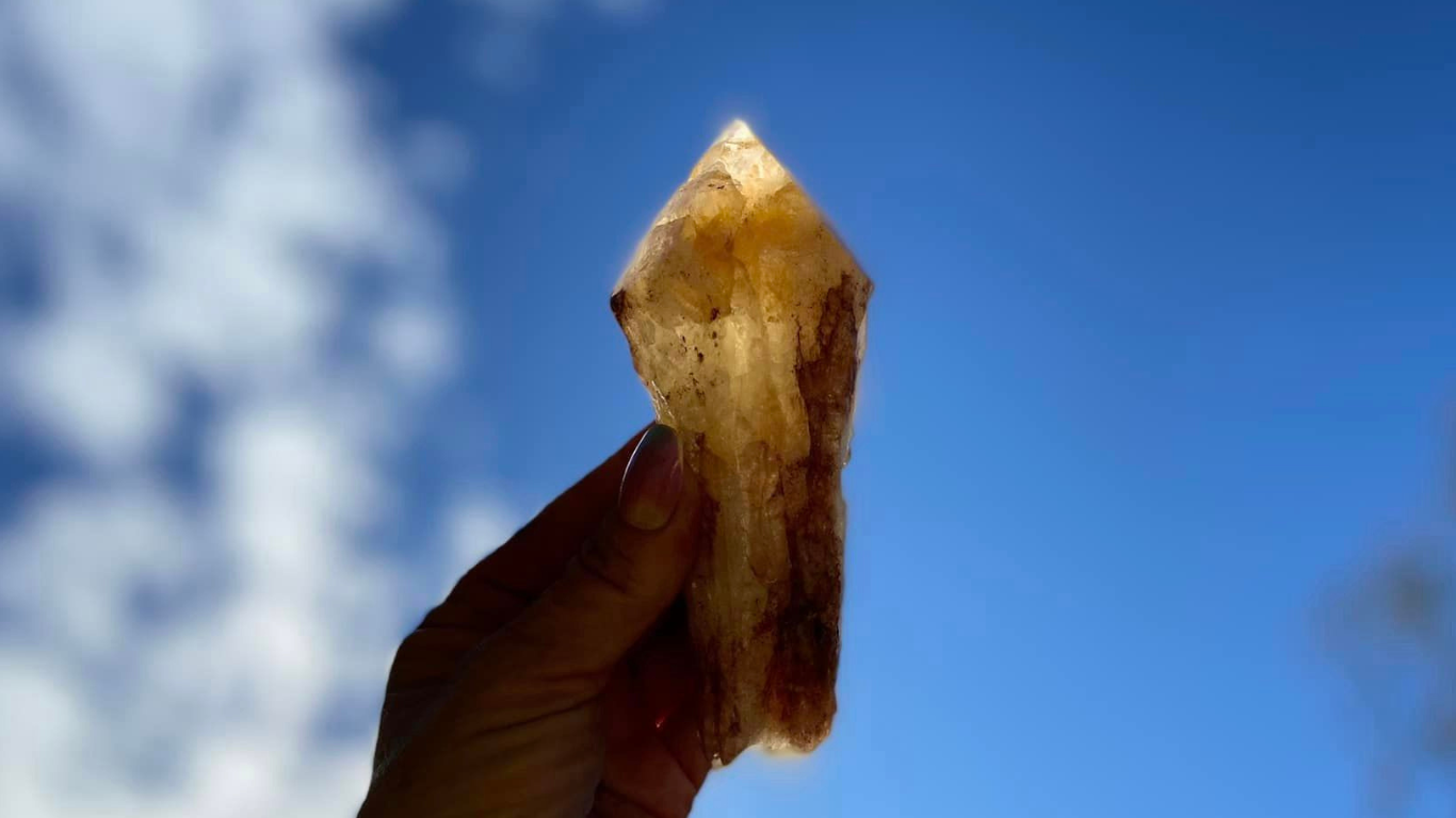 Dragon Tooth Citrine Quartz Natural Point